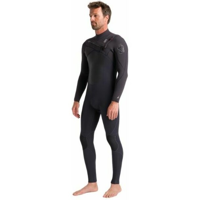 2024 C-Skins Mens ReWired 4/3mm Chest Zip Wetsuit C-RW43MCZ - Anthracite / Meteor X / Wine